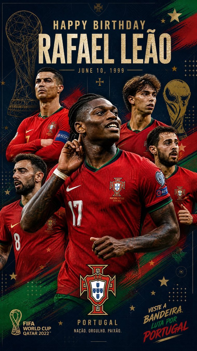 Rafael Leão 生日海报 · FIFA世界杯元素